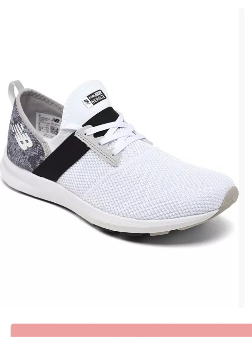 New Balance FuelCore Nergize Snake Walking Sneakers White Gray Black Size 8.5